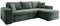 Luxusbetten24 Designer Sofa Denver mit Stauraum und Schlaffunktion | Bezug: Cord | Farbe: Grün | Stellvariante: Rechts