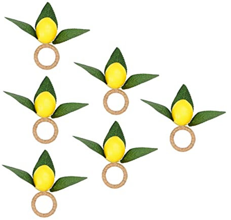 Ciieeo 2 Sets Elegante Serviettenschnalle in Zitronenform Modische Dekorative Servietten Küchendekor-zubehör 6 Stück * 2