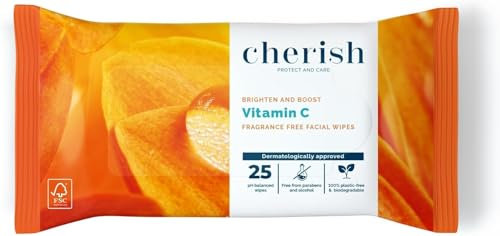 Cherish Vitamin C Facial Wipes 150 wipes (6 packs x 25 wipes each)
