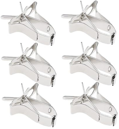 BESPORTBLE 6st Futterspender Für Vogelkäfige Käfig-Feeder Papageienkäfig-gemüseclips Taubenfutter Futterklemme Für Vogelkäfig Futterhäuschen Für Vögel Außen Spieß Obst Silver Rostfreier Stahl