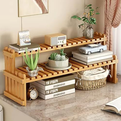 Libreria da scrivania con design a gradini per scale, scaffale aperto per dormitorio, ufficio, casa, nero, 50 cm