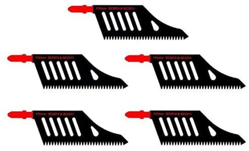 Lot de 5 lames de scie sauteuse Outil de coupe 112 mm 11TPI Lames de scie sauteuse Cutter pour bois plastique Outil de coupe rapide Lames de scie partie