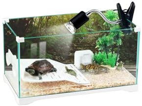 Aquariumline tartarughiera/teca in vetro per rettili, tartarughe d’acqua e di terra cm60x32x27h capacità 54 litri