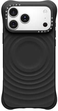 CASETiFY Ripple iPhone 17 Pro Max Hülle [Premium Soft-Touch Silikon/MagSafe-kompatibel/Schutz vor Stürzen aus 2 m] - Schwarz