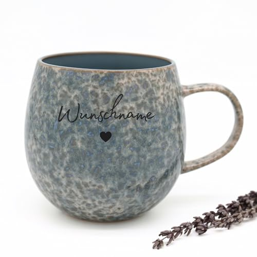 Personalisierte Tasse 500ml | Wunschnamen Gravur | Kaffeetasse groß | Handveredelte Premium Qualität | Jumbotasse | Geschenkidee für Partner, Freunde & Familie | Cappuccinotasse