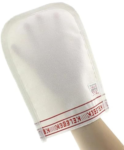 Original Kelebek Türkischer Hamam Handschuh, weiße Peeling Handschuhe, mit Herstellerzertifikat (3er-Packung)