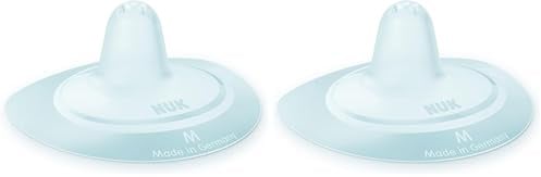 NUK Nipple Shields for Breastfeeding | Silicone Breast Shields for Feeding | Storage Case | Breastfeeding Essentials | Size M (20mm) | 2 Count (Pack of 2)