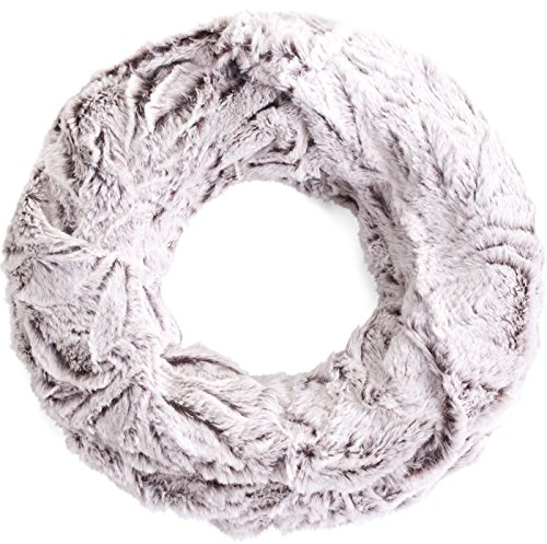 Compagno Damen Winterschal aus weichem Kunstfell Loop Loopschal Winter warm, SCHAL Farbe:Dunkelbraun