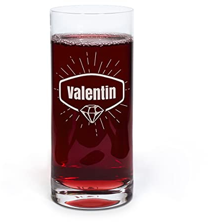 printplanet® Graviertes Glas - Leonardo® Trinkglas mit Gravur (mit Name oder Text personalisiert) - Design Diamant