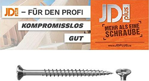 JD-Plus Universalschrauben für den Profi, I-Stern, Stahl verzinkt, von 3mm bis 6mm Ø (4,5x50mm - 500 Stück)