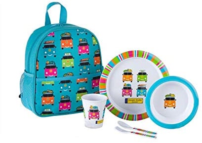 Melamin Kinder Geschirr-Set 1 Person Camper Smiles Junior Campinggeschirr Picknickggeschirr