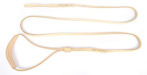 Dingo 11768 Ausstellungsleine aus weichem Leder mit geflochtenem Griff, handgefertigt, Hundeausstellungsleine, Natur