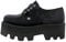 T.U.K. Women's Black Crushed Velvet Dino Lug Sole Platform Shoes 7 UK