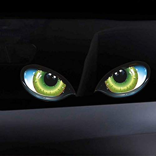 Gugutogo Lustige Design 3D Stereo reflektierende Katzenaugen Muster Auto Aufkleber Auto Seite Kotflügel Auge Aufkleber Selbstklebende Rückspiegel Aufkleber