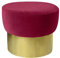 Menzzo Elia Hocker mit goldenem Sockel und Samtbezug Rot