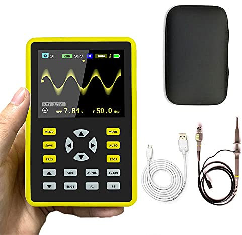 Mivofun Mini USB Digital Oscilloscope 5012H 2.4'' IPS LCD Display 500MS/s Sampling Rate with 100MHz Bandwidth Professional Handheld Oscilloscope Kit Support Waveform Storage