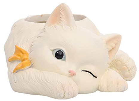 Cabilock Katze Blumentopf Harz Sukkulenten Übertopf Mini Pflanztopf Tierfiguren Bonsai Kleine Kaktus Töpfe für Büro Tischdeko Schreibtisch Deko Miniatur Ornament Dekoration(Zufälliger Stil)