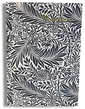 Maturi Notizbuch, A5, Hardcover, William Morris Rittersporn-Design, Goldfolien-Details und glänzende Oberfläche