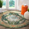 SAFAVIEH Boho Teppich für Wohnzimmer, Esszimmer, Schlafzimmer - Monaco Collection, Kurzer Flor, Waldgrün und Hellblau, 122 X 122 cm