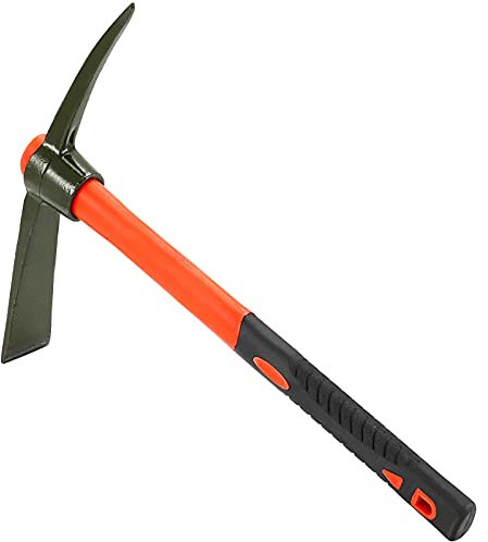 KWANLAAM Azada Mattock de 15 Pulgadas, púa de Adze forjada con Mango de Fibra de Vidrio, para desmalezar y Cultivar huertos o macizos de Flores