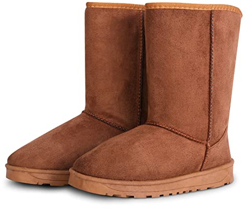 KOCASO Snow Boots for Women: Winter Waterproof Insulated Mid-Calf Booties Cold Weather Warm Fur Lined Wide Outdoor Boot Size