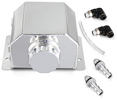 Twilight Garage Universal 1L Alloy Aluminium Engine Oil Catch Can Breather Tank Bottle Radiator Coolant Overflow Tank - Polished