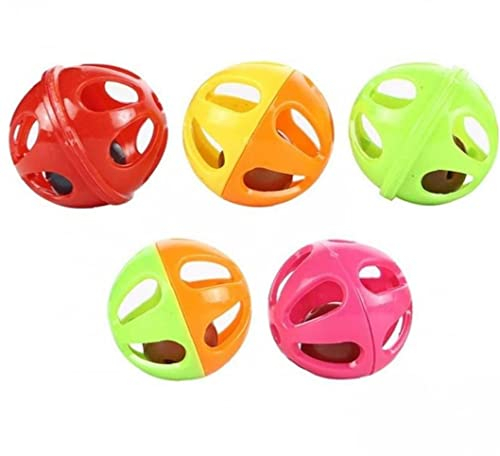 5 Stücke Katze Bell Ball Spielzeug Plastik Spielen Ball Glocke Jagen Kugel Vokal Kleinen Glockenkatze Produkte