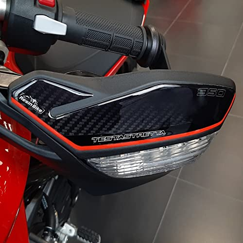 Resin Bike Aufkleber für Motorrad Kompatibel mit Ducati Multistrada 950 V2 und V2S 2022. Handschutz vor Stößen und Kratzern. Paar 3D-Harzklebstoff – Stickers - Made in Italy