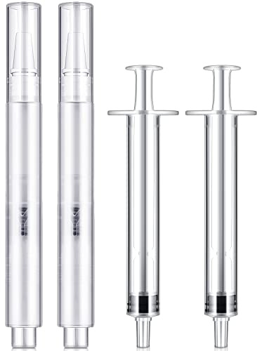 2 in 1 Pack Refillable Brush Touch Up Paint Pen Empty Oil Transparent Paint Pen for Touch Up Wall Cabinets Furniture Wood(4 Pieces,3 ml)