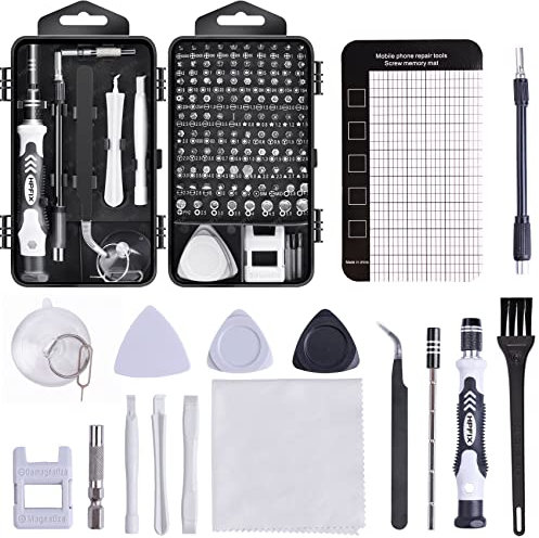 HPFIX Präzisions-Schraubendreher-Sets 124-teiliges Computer-Werkzeugset mit 101 Bits Magnetisch, Elektronik-Reparatur-Werkzeugset für iPhone, MacBook, Laptop, PC, Tablet, PS4, Nintendo, Spielkonsole