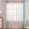 Lsimeru Gardine Farbverlauf Transparent Rosa Blau Gelb Kinderzimmer Mädchen Jungen 2er Pack Regenbogen Sheer Vorhänge Durchsichtig Ösenvorhang Kindervorhänge Babyzimmer,140x240