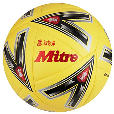 Mitre Match FA Cup Football, Yellow/Black/Red, 4