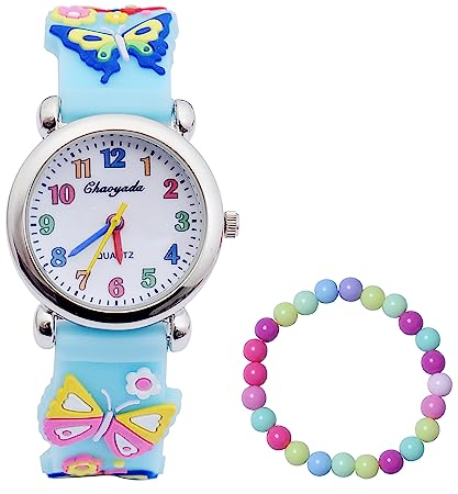 MUXIJIA Kinder Uhren für Mädchen ab 3-10 Jahre, Analog Quarz Armbanduhr Jungen Uhr Mädchen Uhr, 3D Cartoon Mädchenuhr Silikon Uhrenarmband Kinderuhr (Blau)