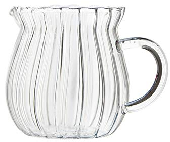 Household Glass Teapot Daily Fruit Juice Drink Can British Coffee Milk Jug Microwave-Heated Milk Cup, Suitable for Family Cafes Gravy Sauce Boat Convenient (Size : Drum-Shaped Large)