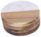 HEMOTON 4 Pièces Sous-Verres Ronds En Marbre Et Bois, Dessous De Tasse Décoratifs Résistants À La Chaleur Pour Maison, Café Et Bureau, 10 Cm