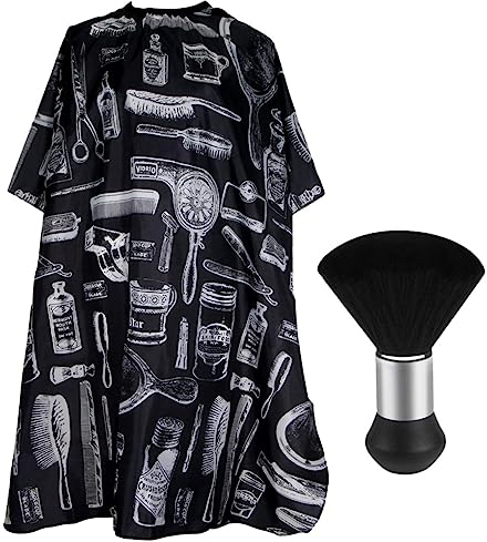 FRCOLOR 1 Set Professional Barber Cape Neck Duster Brush Unisex Hairdressing Styling Cape for Salons and Home Use Prevents Static Multi-Functional Design for Haircut and Colouring