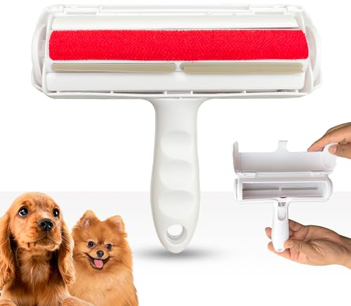 AV Tyche Pet Hair Remover and Reusable Lint Roller - Cat & Dog Fur Removal Tool for Furniture, Carpet, Clothes, Couch, Bedding & Car Seats