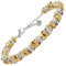 10:10 Bracciale Donna In Acciaio Inossidabile Placcato Maglie Intrecciate, Braccialetto nodini regolabile, Made In Italy