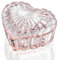 kanpura Glass Heart Shaped Jewelry Box Candy Dish with Lid Ring Earring Trinket Storage Box Vintage Jewelry Organizer Decorative Jar Gift for Women Girls(Pink)