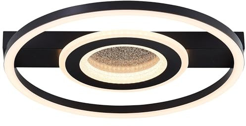 Brilliant LED Deckenleuchte Queens 37 x 37 cm, 2400 lm, 3000 K, Glitzereffekt, schwarz