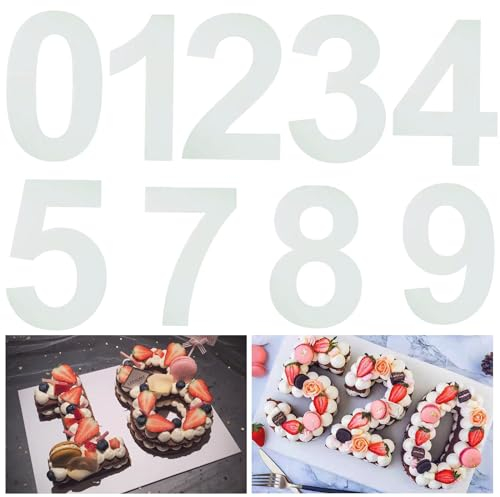 9 Stück Kuchenform 0-8 Zahlen Set Kuchen Zahlenform Zahlen Kuchenform Torte Zahlen Vorlage Zahlenform Kunststoffschablonen Zahlen