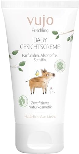 vujo Frischling | Bio Baby Gesichtscreme | Ohne Alkohol | Ohne Duftstoffe | Zertifizierte Naturkosmetik | 50 ml