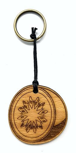 Schlüsselanhänger Kiwi aus Holz mit individueller Gravur