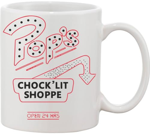 Functon+ Chocolate Shop - Taza de cerámica con diseño de cartel de la vieja