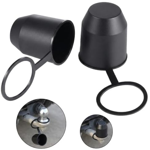 ANBOO 2 Stück Abdeckung Anhängerkupplung,Anhängerkupplung Kappe,Anhängerkupplung Abdeckung,Anhängerkupplung Staubdicht Und Wasserdicht,Kugelkopf Abdeckung,Für Auto,Wohnmobil,Anhänger(Schwarz)