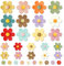 PIWOSGOL 32 Stück 3D Kühlschrankmagnete Für Blumen,Lustige Dekorative Kühlschrank Magnete mit 12 Farben,Bunte Magnete für Magnettafeln, Kühlschränke, Fotos,Whiteboards, Küchen -3 Größen