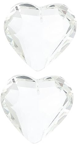 jojofuny 2 Stücke Herz Form Kristall Pull Kette Hause Decke Fan Licht Kette für Lampe Hängen Ornament