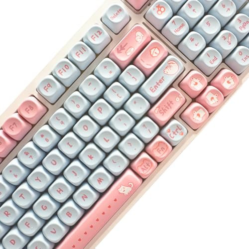 KOVNISE PBT Keycaps Moa Juego de 120 Teclas Individuales, Bonitas Tapas para Teclado Mecánico 100%, 75%, 65%, 60%