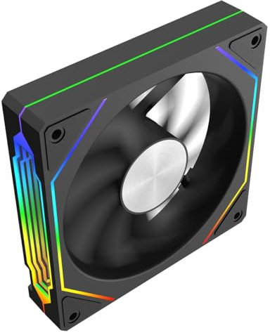 CiT Eclipse PC Case Cooling Fan 120mm Black with Aluminium Medallion Center, Two-Sided Infinity Mirror, PC PWM Silent Fan With 800-1600 RPM & ARGB 5V 3pin Aura Sync