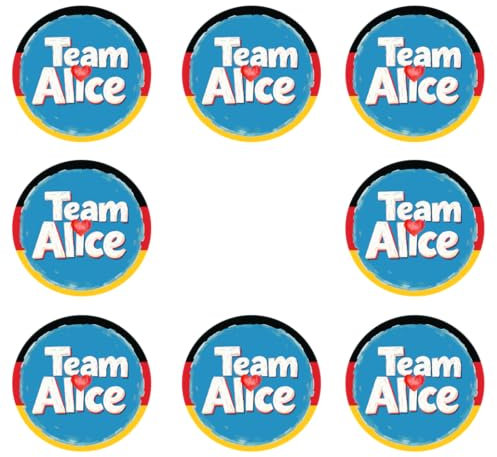 Sammys Shirt Store 8 Stück Einkaufswagen Aufkleber 3cm Durchmesser - Team Alice 2025 AFD Neuwahlen Bundestag